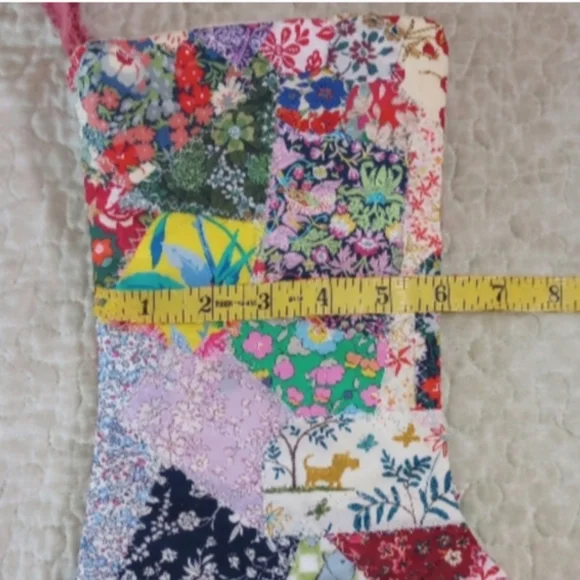 Liberty Art Fabric Tana Lawn Patchwork Quilted Christmas Stocking Bespoke OOAK - Picture 13 of 14